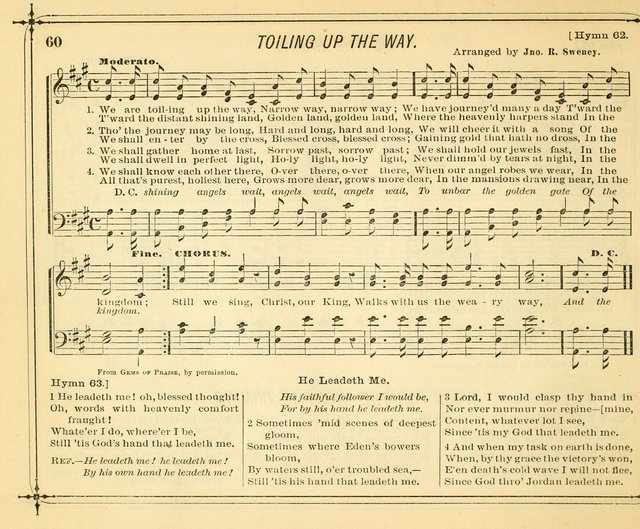 Jasper and Gold: A choice collection of song-gems for Sunday-Schools, social meetings, and times of refreshing page 63