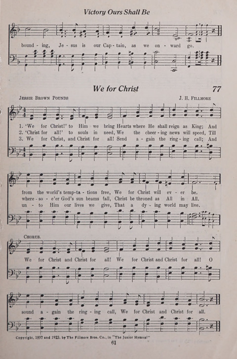 The Junior Hymnal page 61