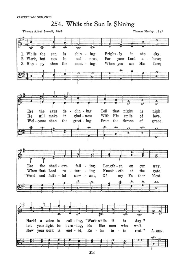 The Junior Hymnal, Containing Sunday School and Luther League Liturgy and Hymns for the Sunday School page 214