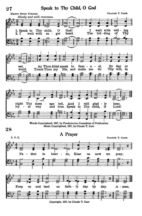 Junior Hymns and Songs: for use in Church School, Sunday Session, Week Day Session, Vacation Session, Junior Societies (Judson Ed.) page 27