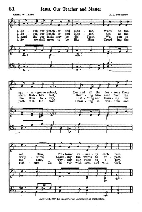 Junior Hymns and Songs: for use in Church School, Sunday Session, Week Day Session, Vacation Session, Junior Societies (Judson Ed.) page 58