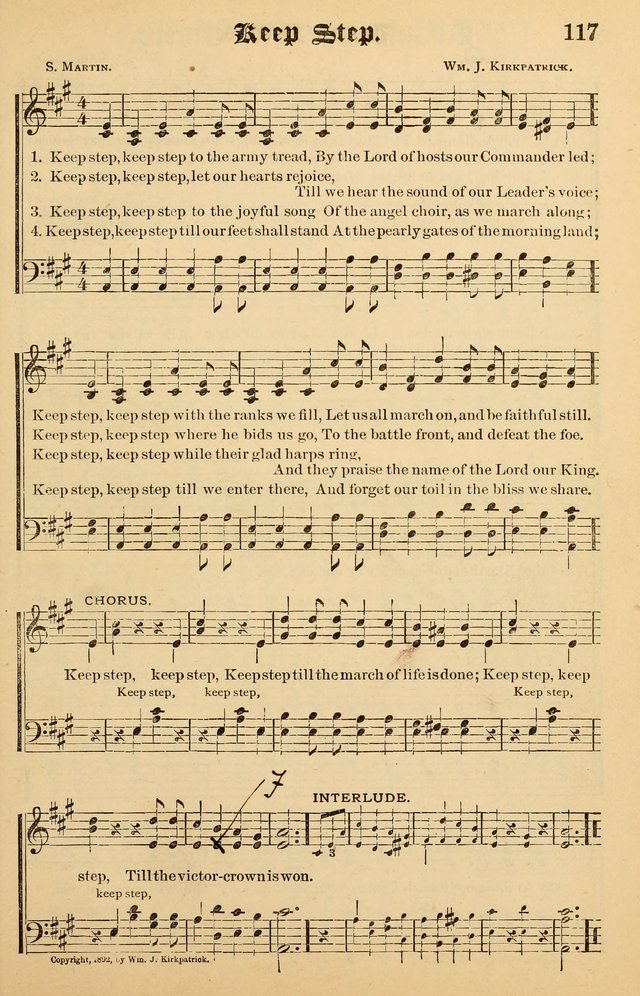 Junior Songs: a collection of sacred hymns and songs; for use in meetings of junior societies, Sunday Schools, etc. page 117