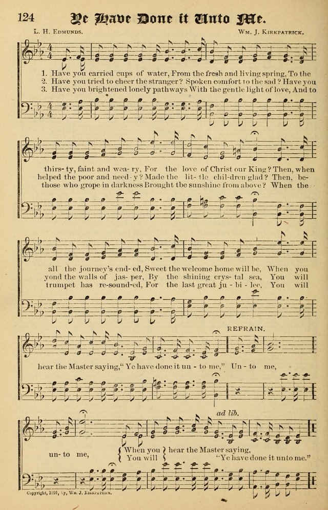 Junior Songs: a collection of sacred hymns and songs; for use in meetings of junior societies, Sunday Schools, etc. page 124