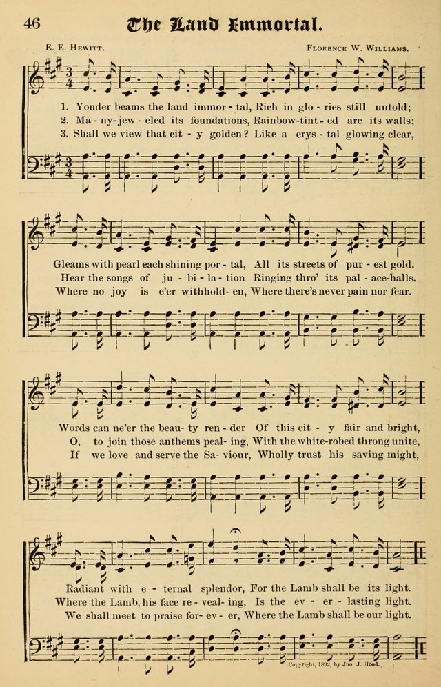 Junior Songs: a collection of sacred hymns and songs; for use in meetings of junior societies, Sunday Schools, etc. page 46