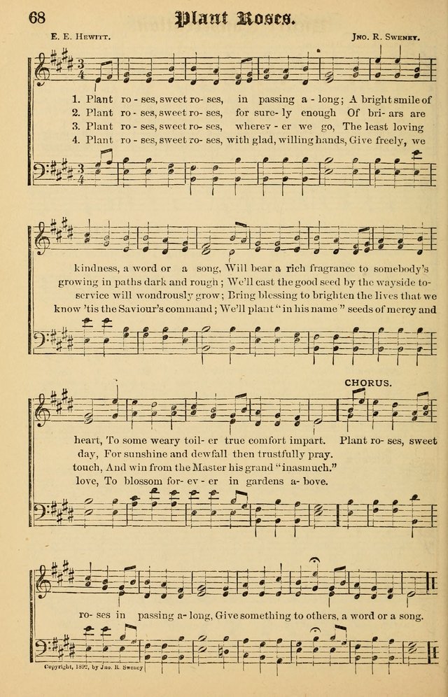 Junior Songs: a collection of sacred hymns and songs; for use in meetings of junior societies, Sunday Schools, etc. page 68