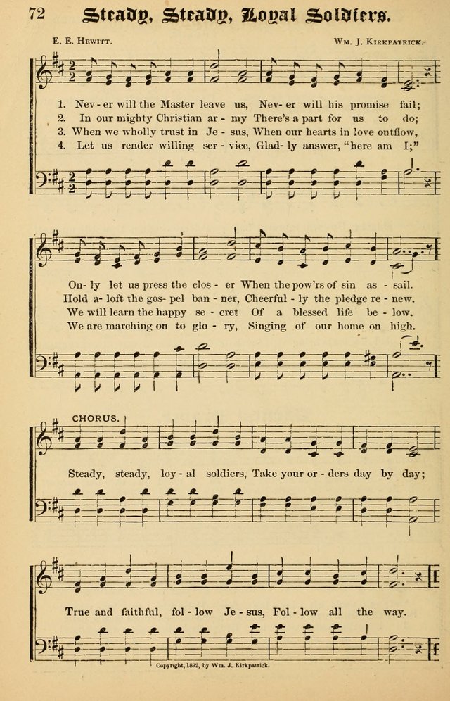 Junior Songs: a collection of sacred hymns and songs; for use in meetings of junior societies, Sunday Schools, etc. page 72