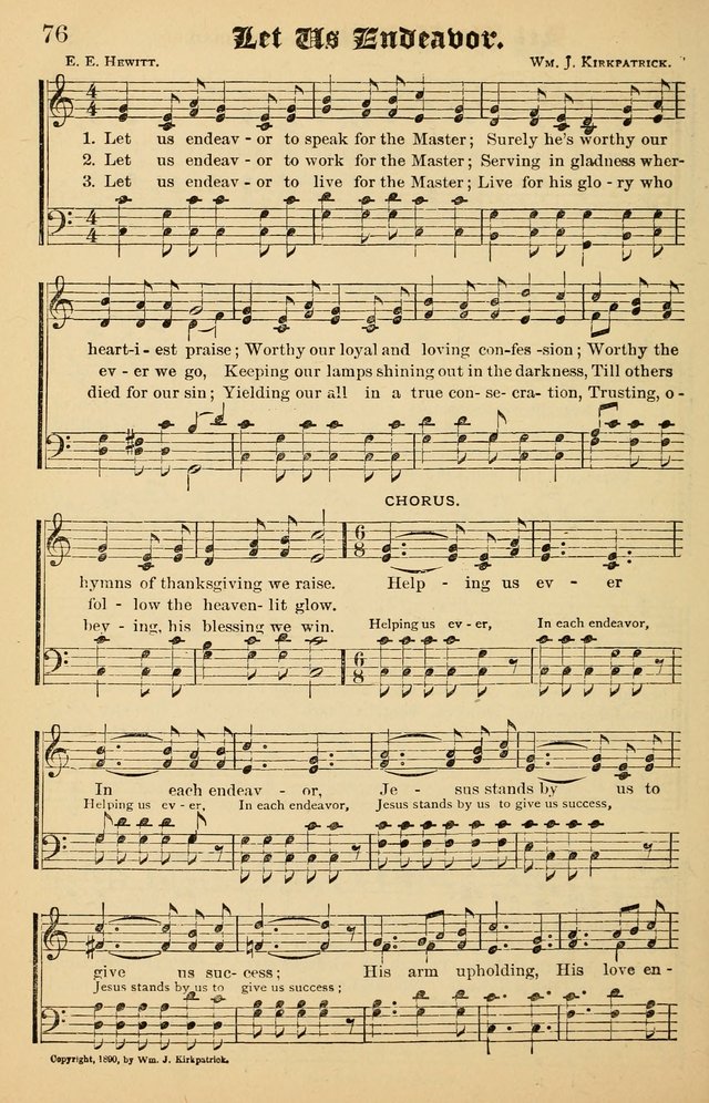 Junior Songs: a collection of sacred hymns and songs; for use in meetings of junior societies, Sunday Schools, etc. page 76