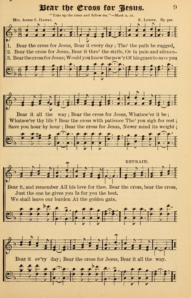 Junior Songs: a collection of sacred hymns and songs; for use in meetings of junior societies, Sunday Schools, etc. page 9