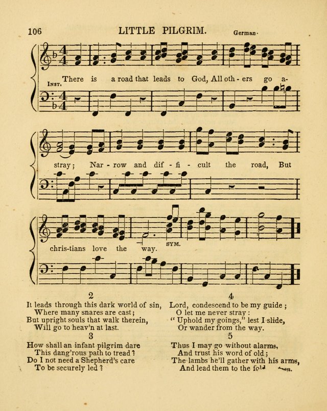 Juvenile Songs: religious, moral and sentimental, with brief exercises, adapted to the purposes of primary instruction page 106