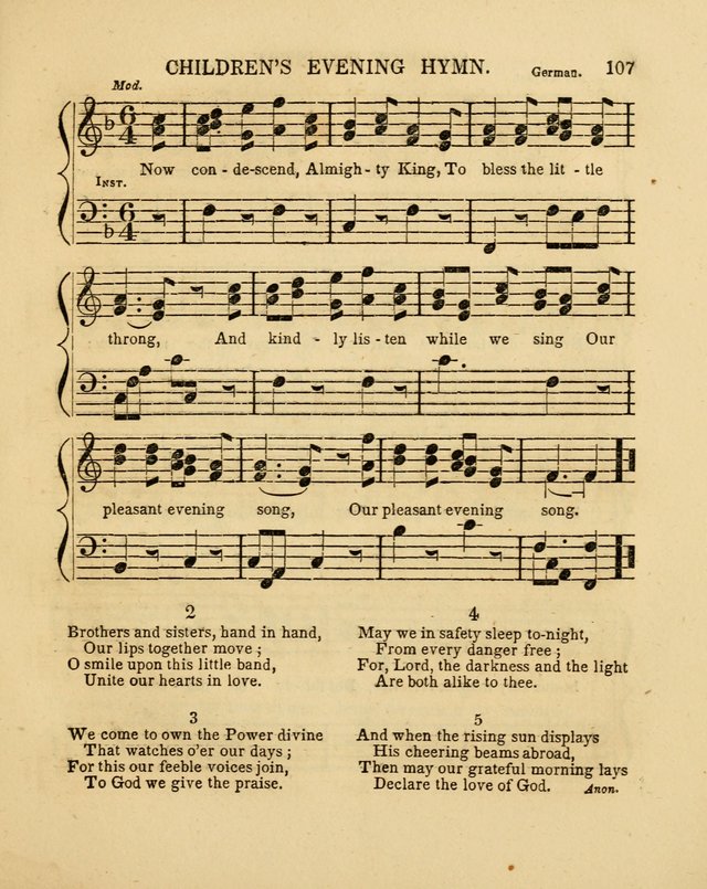 Juvenile Songs: religious, moral and sentimental, with brief exercises, adapted to the purposes of primary instruction page 107