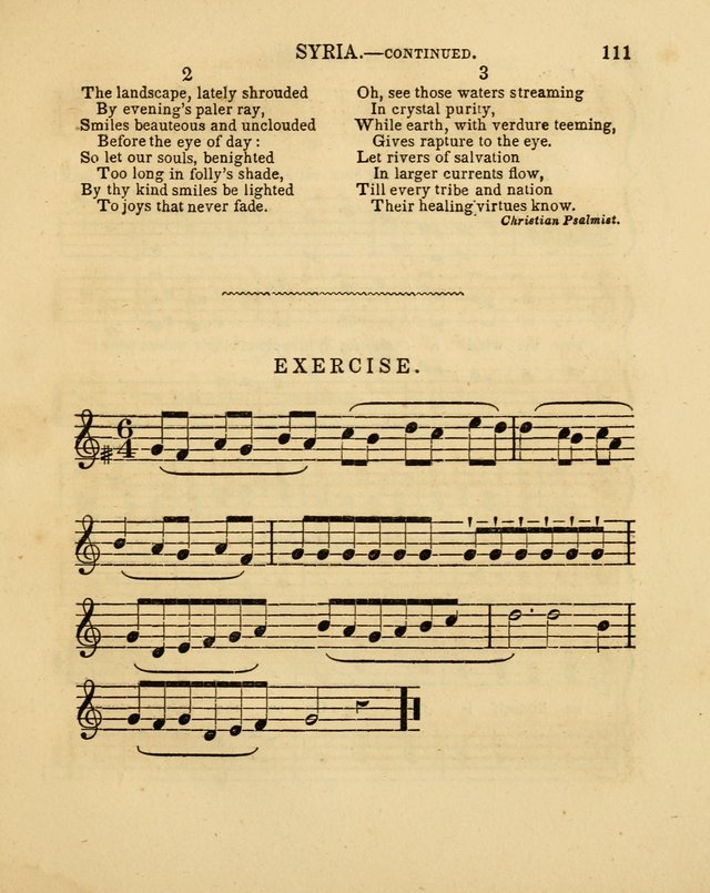 Juvenile Songs: religious, moral and sentimental, with brief exercises, adapted to the purposes of primary instruction page 111