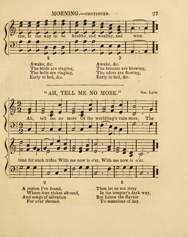 Juvenile Songs: religious, moral and sentimental, with brief exercises, adapted to the purposes of primary instruction page 27