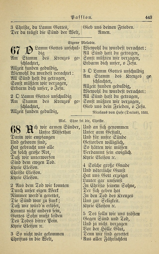 Kirchenbuch für Evangelisch-Lutherische Gemeinden page 443