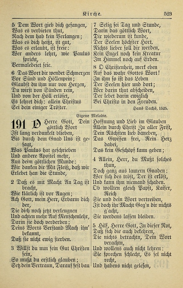 Kirchenbuch für Evangelisch-Lutherische Gemeinden page 523