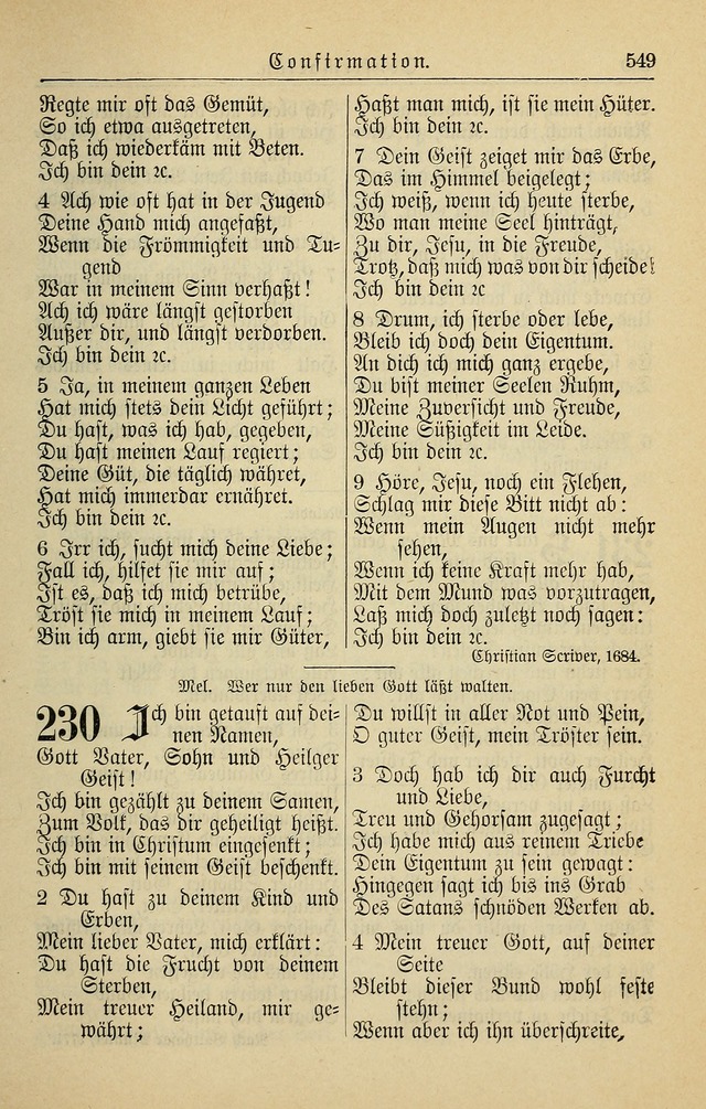 Kirchenbuch für Evangelisch-Lutherische Gemeinden page 549