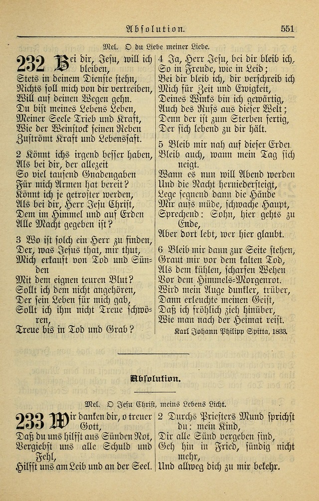 Kirchenbuch für Evangelisch-Lutherische Gemeinden page 551