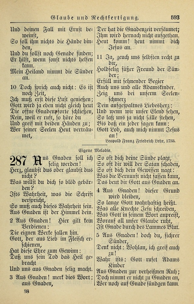 Kirchenbuch für Evangelisch-Lutherische Gemeinden page 593