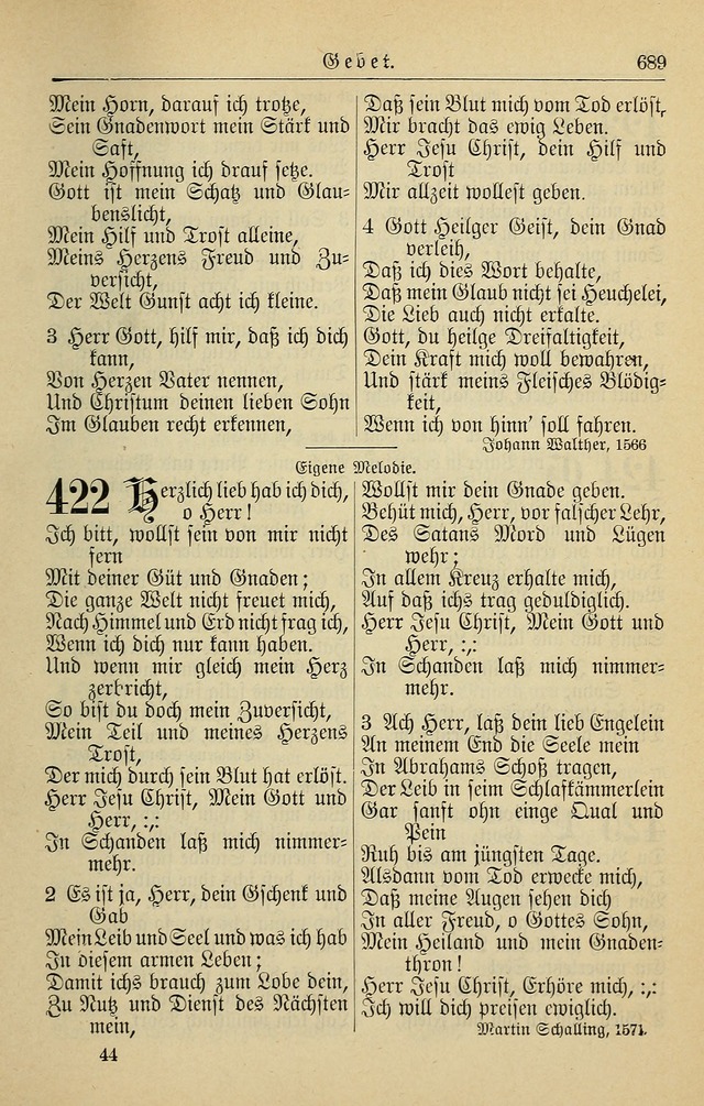 Kirchenbuch für Evangelisch-Lutherische Gemeinden page 689