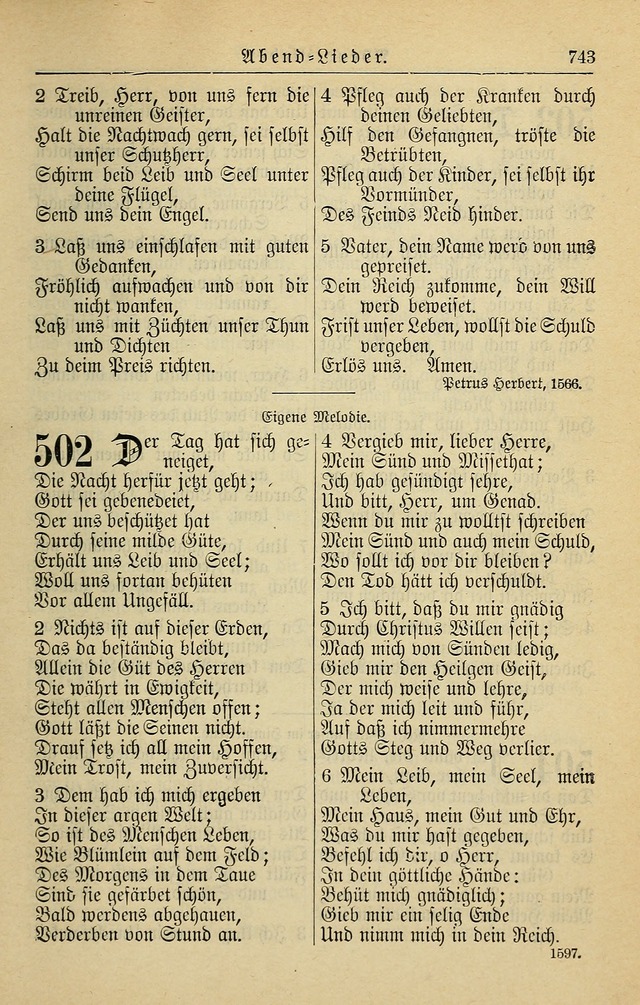 Kirchenbuch für Evangelisch-Lutherische Gemeinden page 743