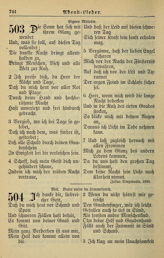 Kirchenbuch für Evangelisch-Lutherische Gemeinden page 744