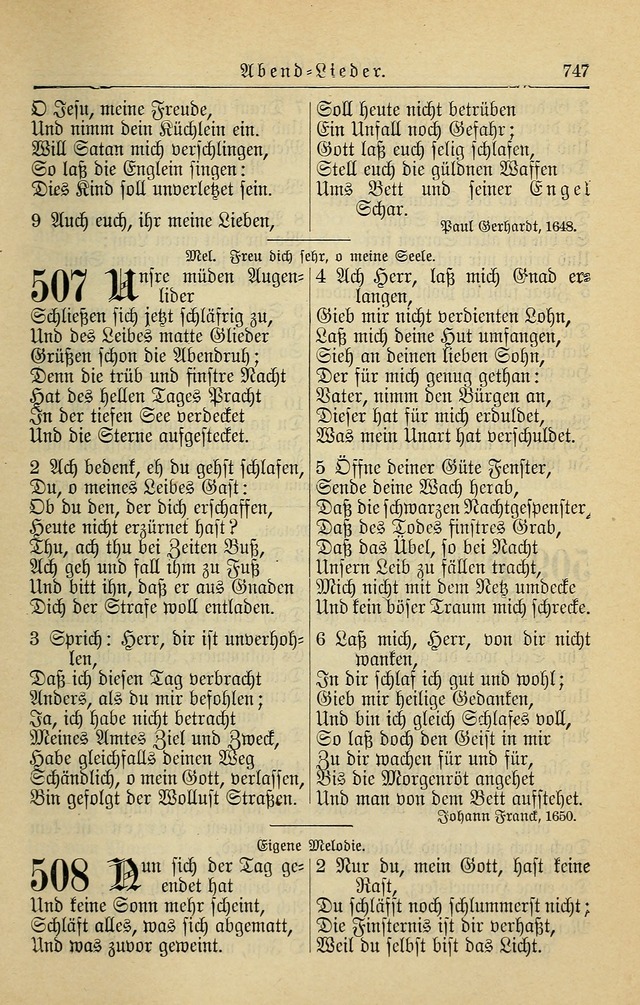 Kirchenbuch für Evangelisch-Lutherische Gemeinden page 747