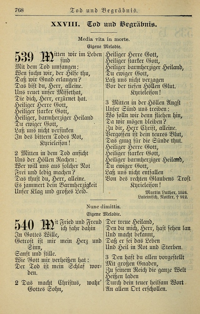 Kirchenbuch für Evangelisch-Lutherische Gemeinden page 768