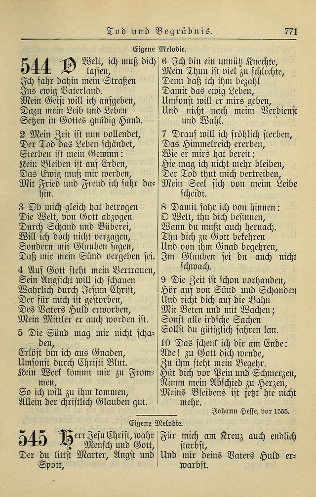 Kirchenbuch für Evangelisch-Lutherische Gemeinden page 771