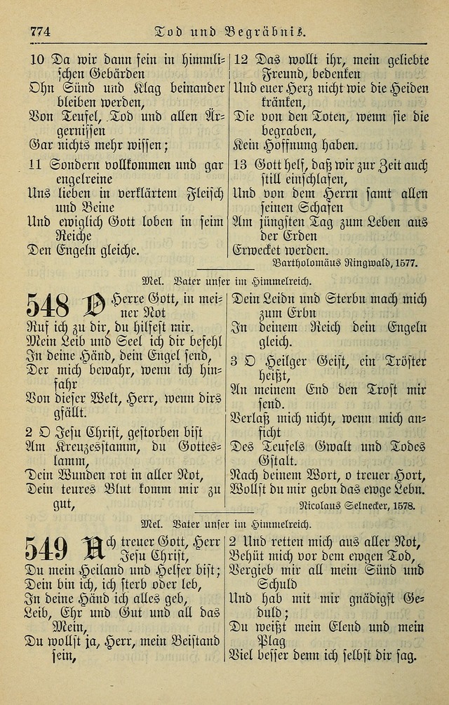 Kirchenbuch für Evangelisch-Lutherische Gemeinden page 774