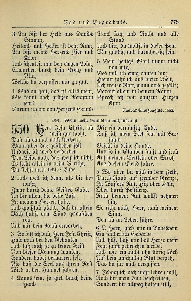 Kirchenbuch für Evangelisch-Lutherische Gemeinden page 775