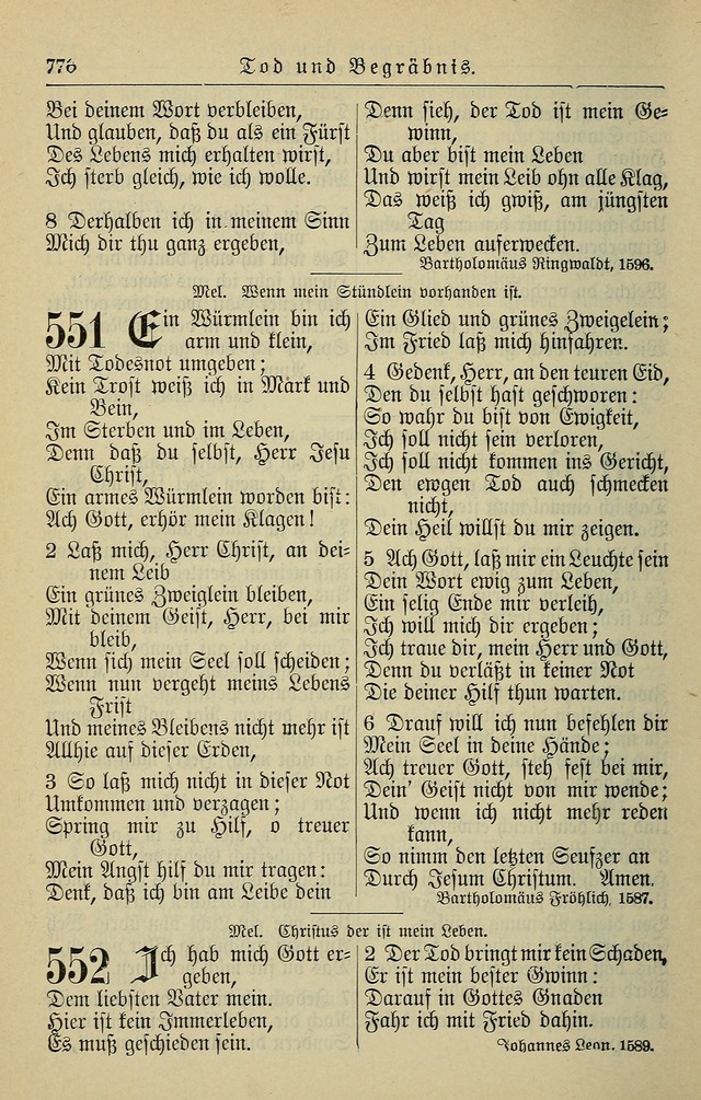 Kirchenbuch für Evangelisch-Lutherische Gemeinden page 776