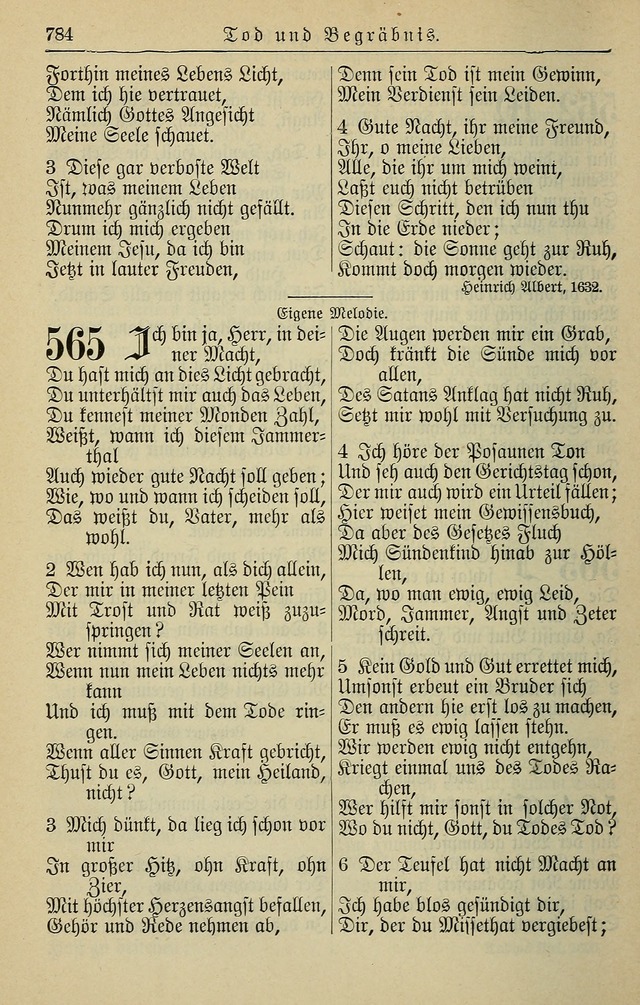 Kirchenbuch für Evangelisch-Lutherische Gemeinden page 784