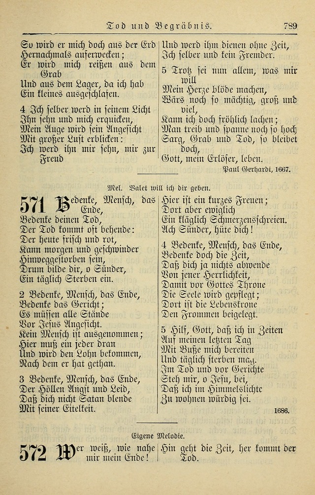 Kirchenbuch für Evangelisch-Lutherische Gemeinden page 789