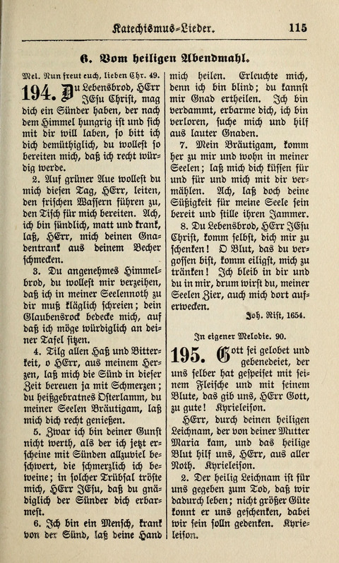 Kirchen-Gesangbuch: für Evangelisch-Lutherische Gemeinden ungeänderter Aubsburgischer Confession page 115