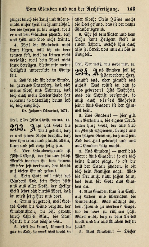 Kirchen-Gesangbuch: für Evangelisch-Lutherische Gemeinden ungeänderter Aubsburgischer Confession page 143