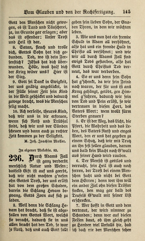 Kirchen-Gesangbuch: für Evangelisch-Lutherische Gemeinden ungeänderter Aubsburgischer Confession page 145