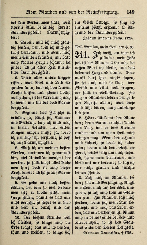 Kirchen-Gesangbuch: für Evangelisch-Lutherische Gemeinden ungeänderter Aubsburgischer Confession page 149