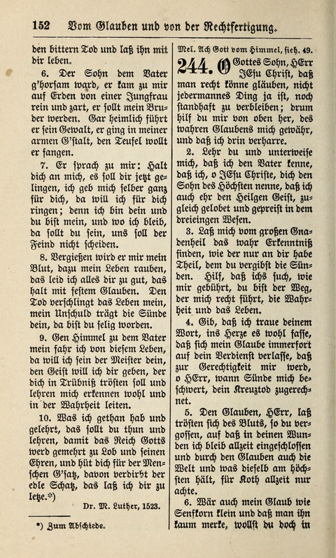 Kirchen-Gesangbuch: für Evangelisch-Lutherische Gemeinden ungeänderter Aubsburgischer Confession page 152