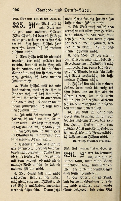 Kirchen-Gesangbuch: für Evangelisch-Lutherische Gemeinden ungeänderter Aubsburgischer Confession page 206