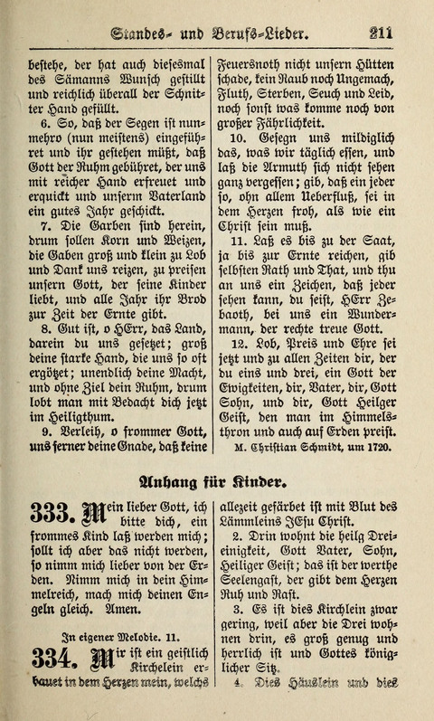 Kirchen-Gesangbuch: für Evangelisch-Lutherische Gemeinden ungeänderter Aubsburgischer Confession page 211