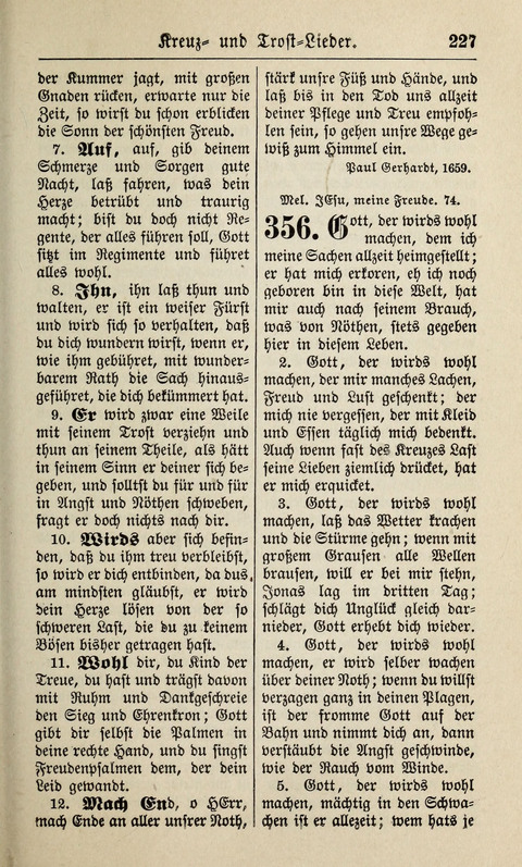 Kirchen-Gesangbuch: für Evangelisch-Lutherische Gemeinden ungeänderter Aubsburgischer Confession page 227