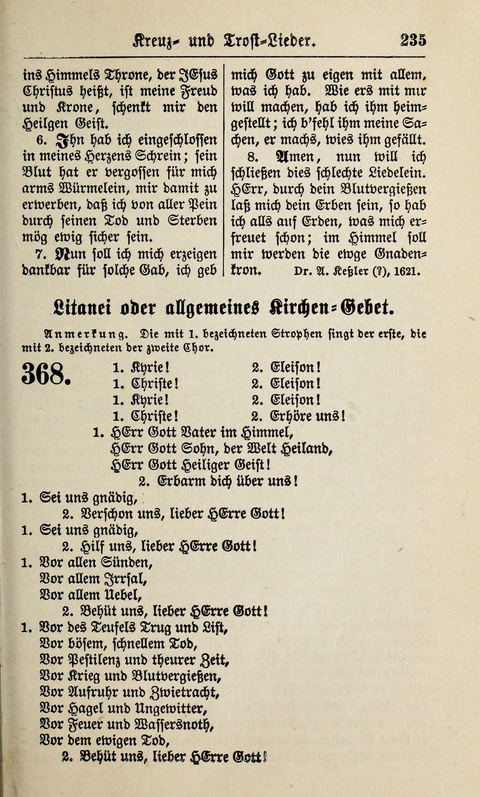 Kirchen-Gesangbuch: für Evangelisch-Lutherische Gemeinden ungeänderter Aubsburgischer Confession page 235