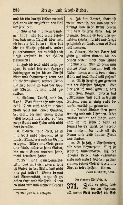 Kirchen-Gesangbuch: für Evangelisch-Lutherische Gemeinden ungeänderter Aubsburgischer Confession page 238