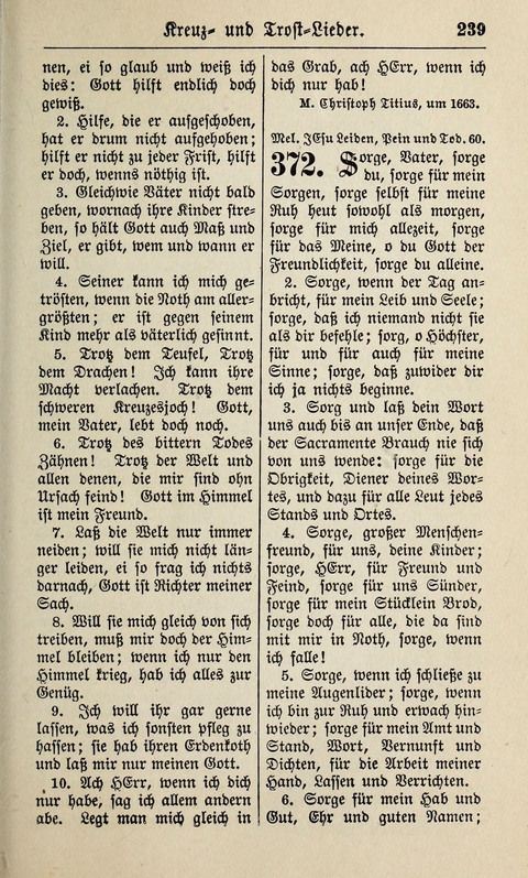 Kirchen-Gesangbuch: für Evangelisch-Lutherische Gemeinden ungeänderter Aubsburgischer Confession page 239