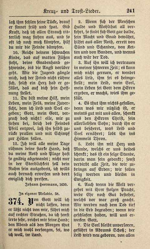 Kirchen-Gesangbuch: für Evangelisch-Lutherische Gemeinden ungeänderter Aubsburgischer Confession page 241