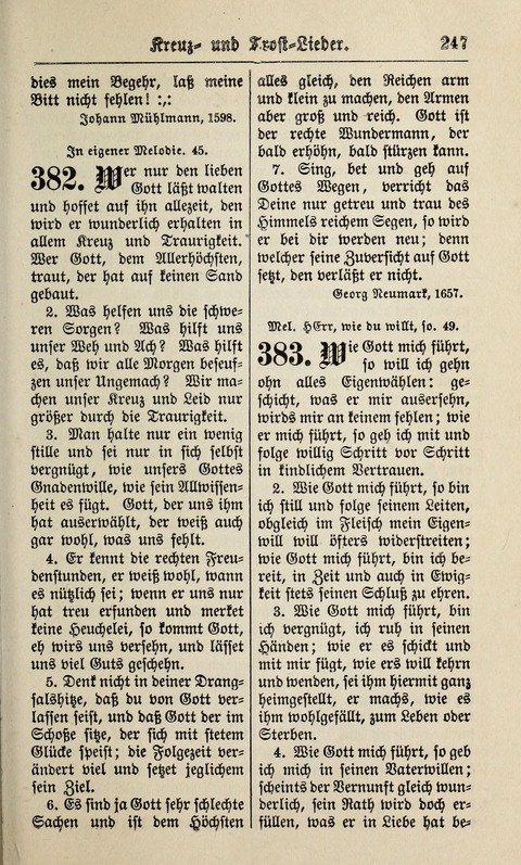 Kirchen-Gesangbuch: für Evangelisch-Lutherische Gemeinden ungeänderter Aubsburgischer Confession page 247