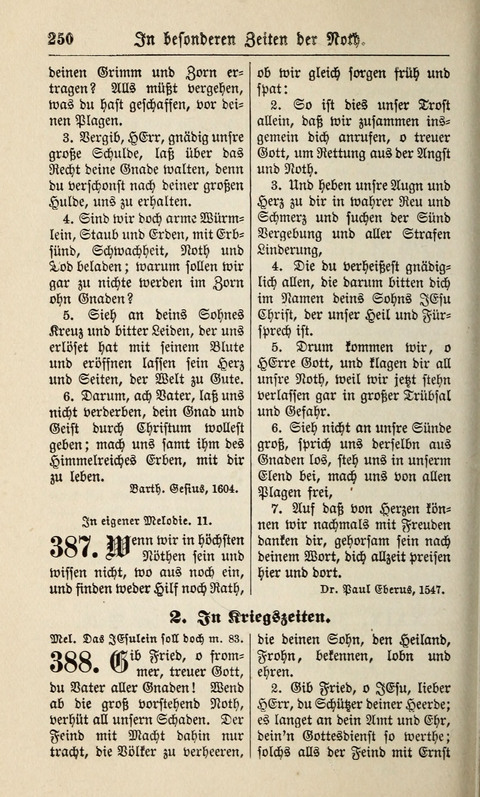 Kirchen-Gesangbuch: für Evangelisch-Lutherische Gemeinden ungeänderter Aubsburgischer Confession page 250