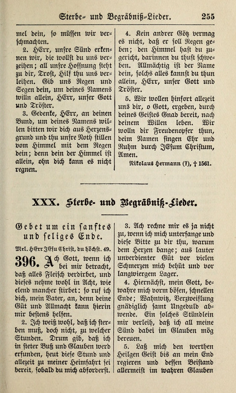 Kirchen-Gesangbuch: für Evangelisch-Lutherische Gemeinden ungeänderter Aubsburgischer Confession page 255