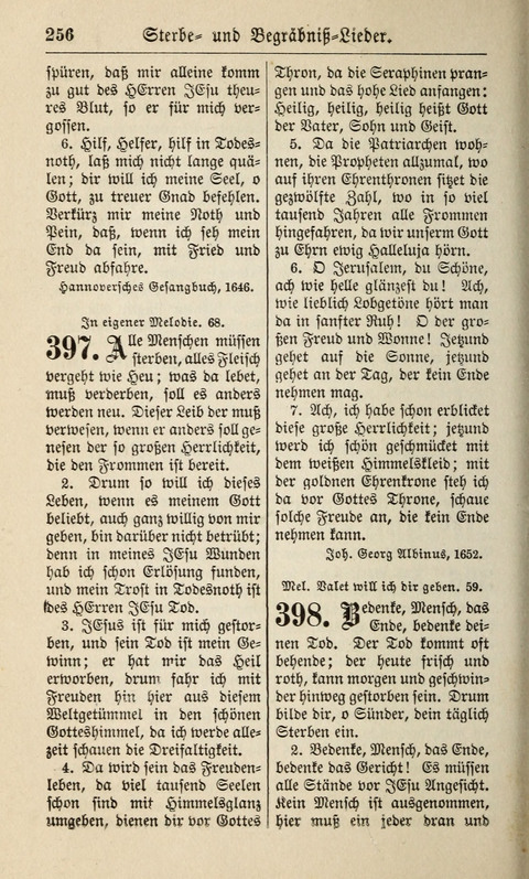 Kirchen-Gesangbuch: für Evangelisch-Lutherische Gemeinden ungeänderter Aubsburgischer Confession page 256