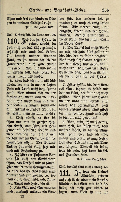 Kirchen-Gesangbuch: für Evangelisch-Lutherische Gemeinden ungeänderter Aubsburgischer Confession page 265