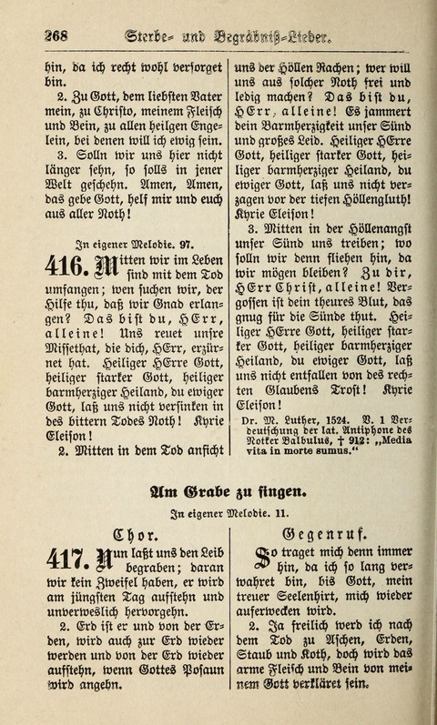 Kirchen-Gesangbuch: für Evangelisch-Lutherische Gemeinden ungeänderter Aubsburgischer Confession page 268